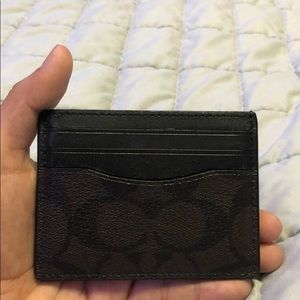 COACH card case in signature canvas. Used